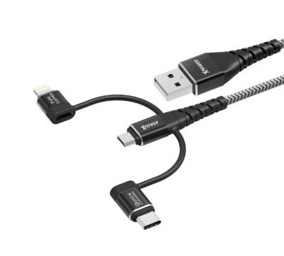 Xpower K3 3 in 1 cable 三合一高速傳輸充電線 (Type-C + Micro USB + Lightning) #XP-K3 [香港行貨]
