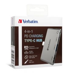 Verbatim 4 in 1 PD Charging Type-C Hub 充電擴展器 #66347 [香港行貨]