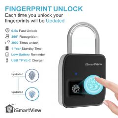 iSmartView Fingerprint Mini Lock 迷你指紋鎖 Black/Silver #ARW-S3-SL [香港行貨]